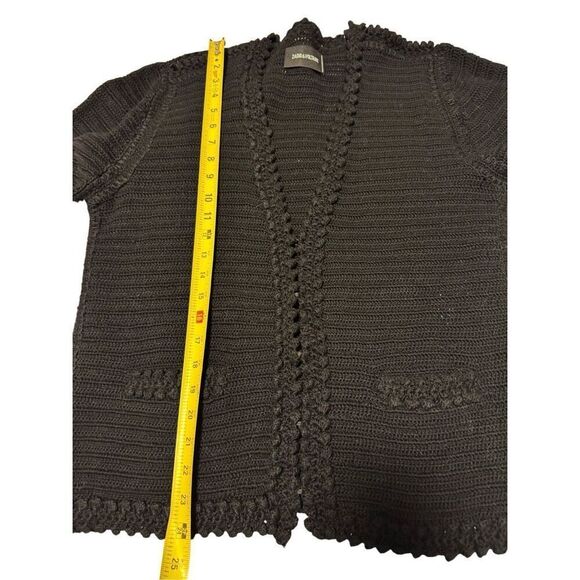 Zadig & Voltaire size large Marty black cotton knit cardigan sweater - NWT - Picture 9 of 12